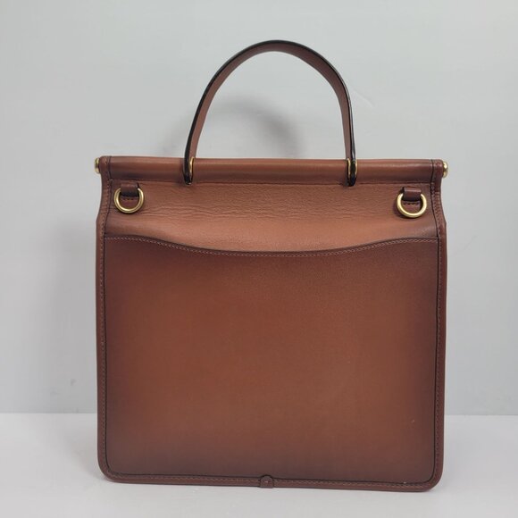 Coach Restored Willis Top Handle Women's Brass 1941 Glove Tanned Saddle Bag - Picture 5 of 11